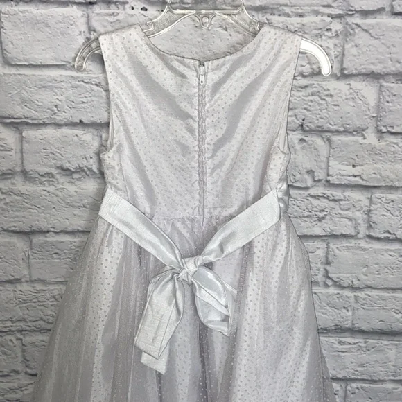 Rare Editions White Polka Dot Sleeveless Formal Dress size 5